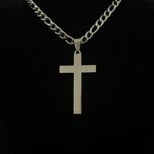 Christian Cross Necklace (Figaro Chain)