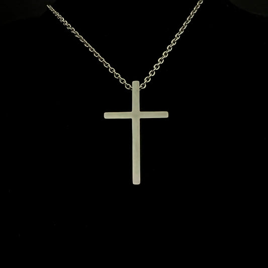 Medium Size Cross Necklace (Cable Chain)